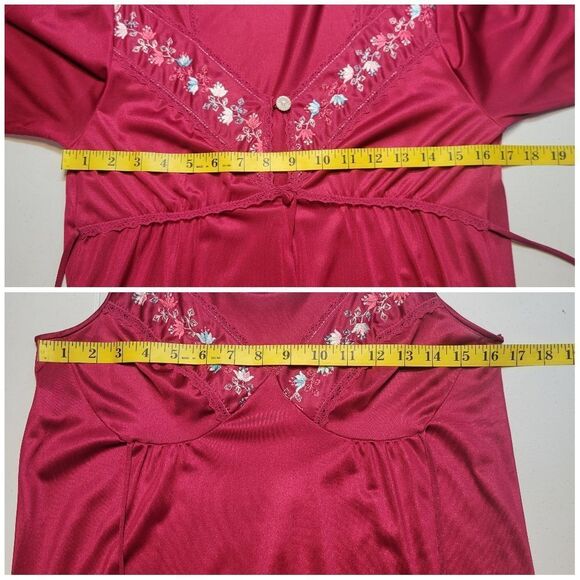 Montgomery Ward Vintage Deep Pink Nightgown and Robe Peignor Set Nylon - Picture 12 of 14